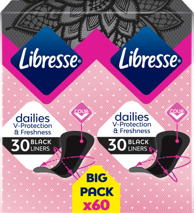 Libresse obișnuit negru trusseindlæg 60 stk