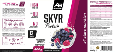 All Stars Skyr Protein Bær & Yoghurt 400G