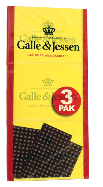 Galle og Jessen Pålægschokolade lys 3-pak 324 g