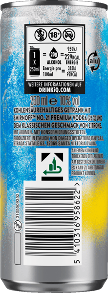 Smirnoff hielo 10% 025L + pantalón