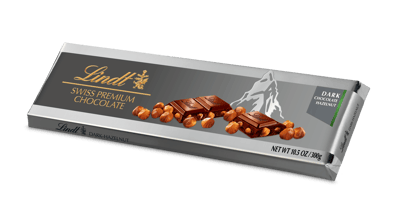 Lindt Silver Bar Dark Hazelnut 300g