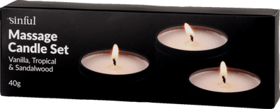 Sinful Massagelys Sæt 3 x 40 g