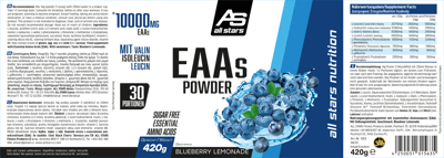 All Stars EAAS Fresh Blåbær Lemonade 420g