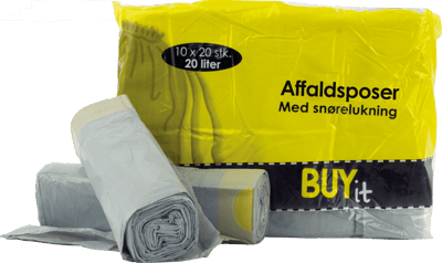 BUYit Affaldsposer m Snøreluk 10x20 Stk