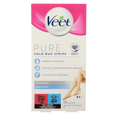 Veet Pure Cold Wax Strips Sensitive Ben & Krop 22 stk