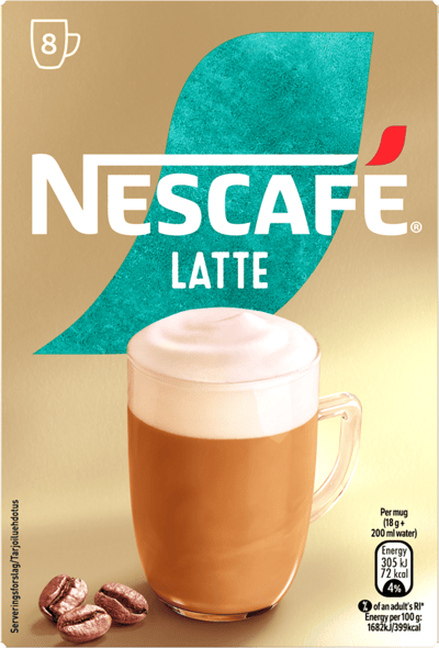 Øyeblikkelig latte nescafé 6 stk