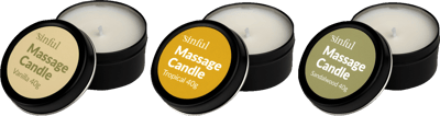 Sinful Massagelys Sæt 3 x 40 g