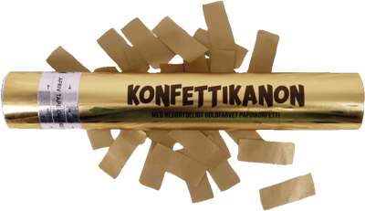 Konfettikanon 30X5 CM Guld
