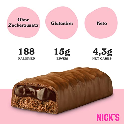 NICKS Protein Bar Mix, Keto Protein Bars Low carb snacks without added sugar, Gluten free | 15g protein with collagen (9 protein bars x 50g)