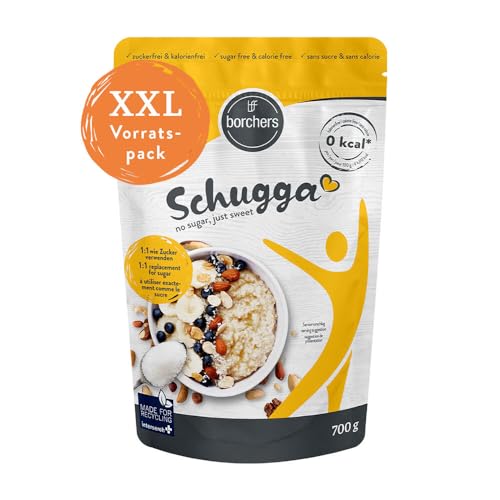 borchers Schugga 700 g | No sugar, just sweet | XXL bag | Erythritol with sucralose crystalline sweetener | Sugar alternative | Sweetener | Calorie-free | 0.7kg