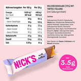 Nicks Keto Bar Peanuts N Fudge, snack al caramello di cioccolato, 175 calorie, 3,9 carboidrati netti, senza zucchero aggiunto, senza glutine, dolci a basso contenuto di carboidrati (15x40g)