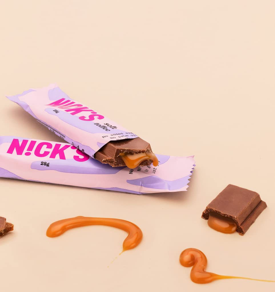 Nicks Keto Bar Peanuts N Fudge, snack al caramello di cioccolato, 175 calorie, 3,9 carboidrati netti, senza zucchero aggiunto, senza glutine, dolci a basso contenuto di carboidrati (15x40g)