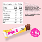 Nicks Keto Bar Peanuts N Fudge, snack al caramello di cioccolato, 175 calorie, 3,9 carboidrati netti, senza zucchero aggiunto, senza glutine, dolci a basso contenuto di carboidrati (15x40g)