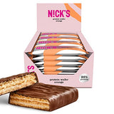 Nicks Keto Bar Peanuts N Fudge, snack al caramello di cioccolato, 175 calorie, 3,9 carboidrati netti, senza zucchero aggiunto, senza glutine, dolci a basso contenuto di carboidrati (15x40g)