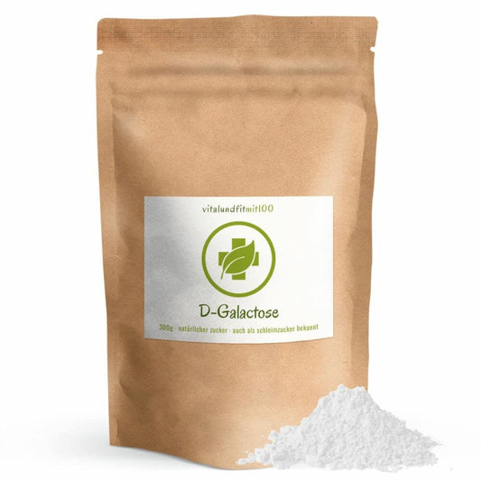 Pulbere D -galactoză 300 g - „zahăr de mucilaj” - de la fermentația plantelor - Vegan - Ideal pentru diabetici - Cea mai mare calitate și puritate posibilă (99%) - fără aditivi