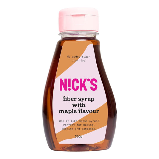 Jarabe de fibra Nicks con sabor a arce, jarabe de arce, edulcorante de ceto natural de fibra alta sin azúcar agregada, sustituto de azúcar vegano bajo carbohidratos (300 g)