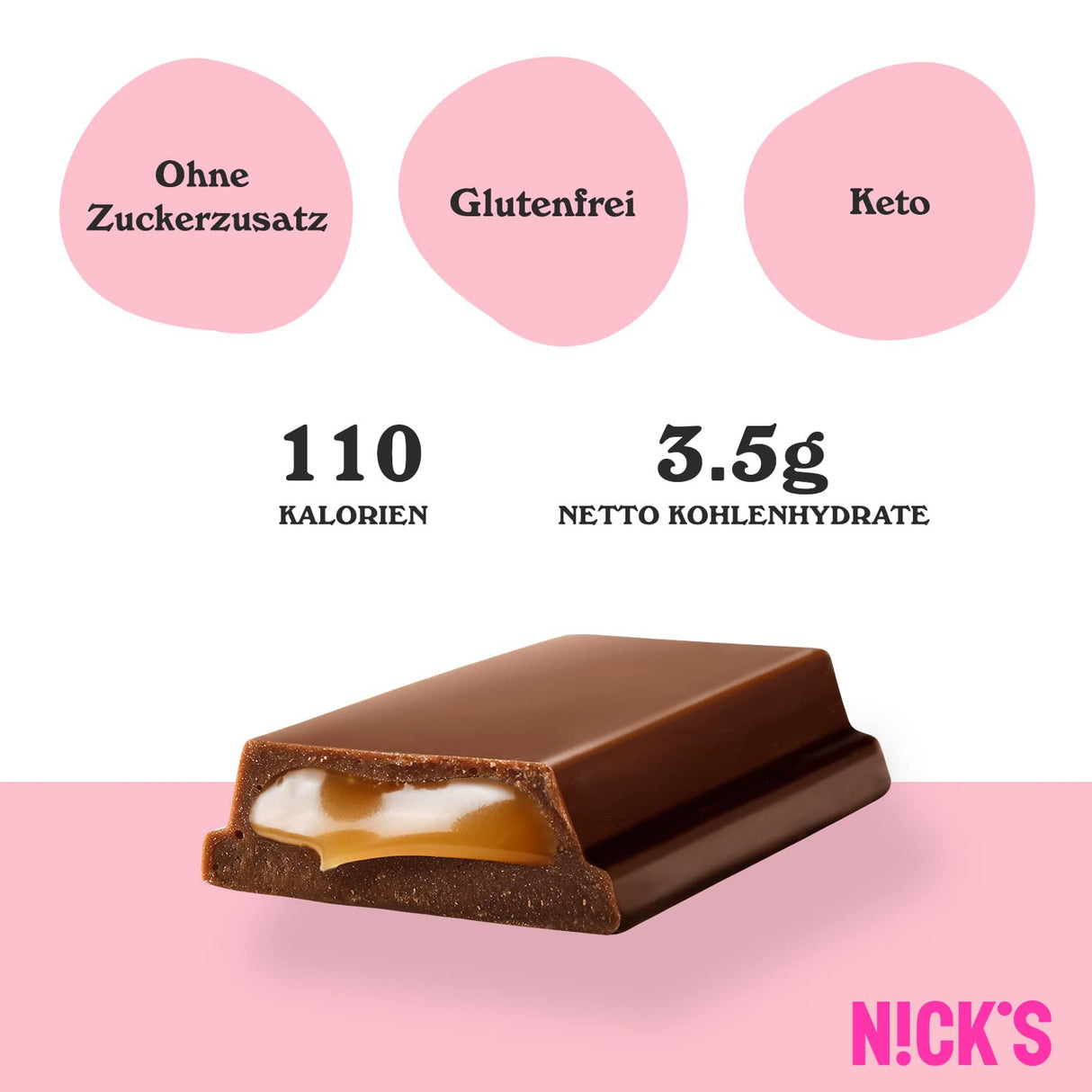 Nicks Keto Bar Peanuts N Fudge, snack al caramello di cioccolato, 175 calorie, 3,9 carboidrati netti, senza zucchero aggiunto, senza glutine, dolci a basso contenuto di carboidrati (15x40g)