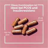 BLODSUKKERBALANSE | 90 kanelkapsler med krom | insulinresistens og blodsukkerregulering | vegansk og laget i Tyskland