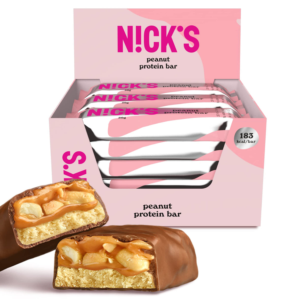 NICKS Protein Bar Mix, Keto Protein Bars Low carb snacks without added sugar, Gluten free | 15g protein with collagen (9 protein bars x 50g)