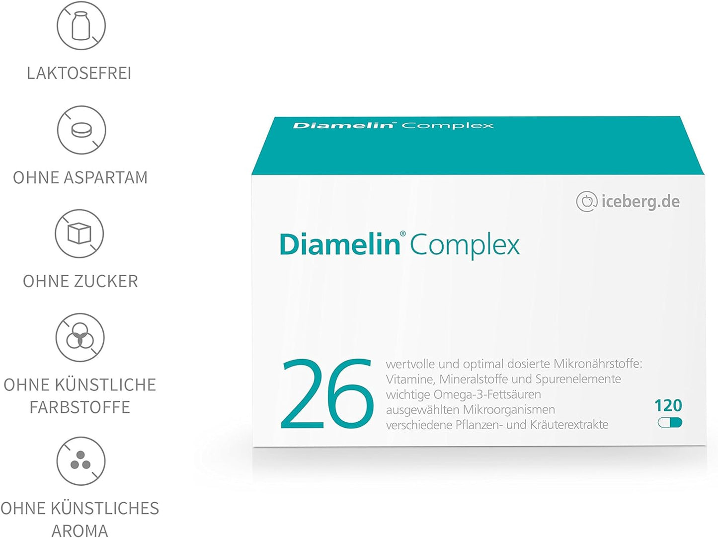 Complejo de diamelina: suplemento dietético para un nivel normal de azúcar en la sangre con cromo también adecuado para diabéticos: 26 vitaminas y micronutrientes como OPC, canela, jengibre, bacterias intestinales importantes