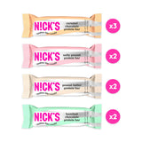 NICKS Protein Bar Mix, Keto Protein Bars Low carb snacks without added sugar, Gluten free | 15g protein with collagen (9 protein bars x 50g)