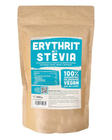 Erythritol + Stevia natürlicher Zuckerersatz ohne Kalorien 1: 1 Süße im Vergleich zu Zucker, ohne Geschmack seiner eigenen, gesunden Alternative zum Kochen, Backen, Süßungen (1 kg Doypack)