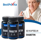 BestProvita Diabetin -kapsler (3 x 60 Diabetin -kapsler) - Naturlig multivitaminstøtte til type 2 -diabetes, blodsukkersænkning og diabetes vitaminer