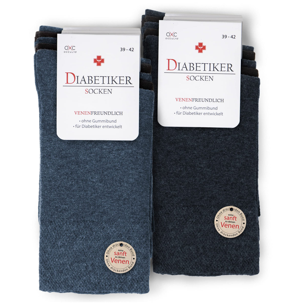 Okkulte 10 Paar nahtlose diabetische Socken für Männer ohne elastischen Bund aus Baumwolle