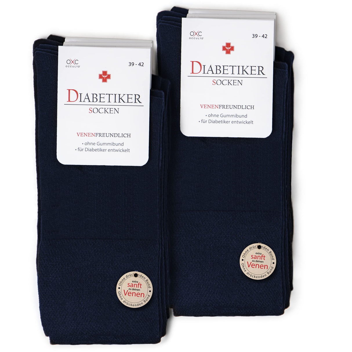 Okkulte 10 Paar nahtlose diabetische Socken für Männer ohne elastischen Bund aus Baumwolle