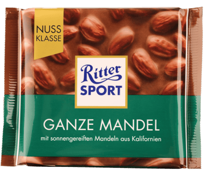 Ritter Sport Mælk Med Hel Mandel 100 g