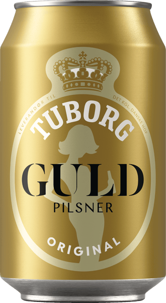 Tuborg Guld - stærk pilsner 56% øl 24x33cl dåse