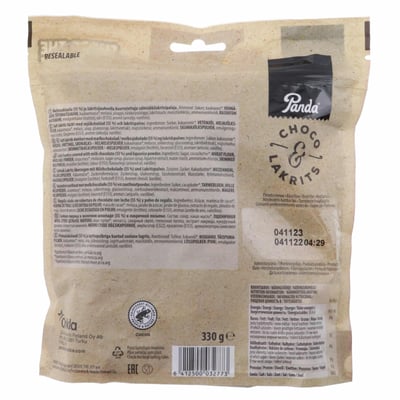 Panda Choco Lakrits 330 g