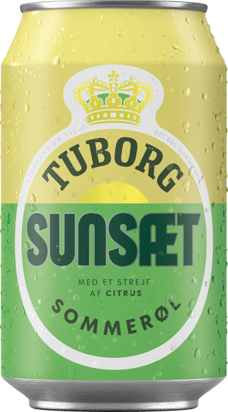 Grøn Tuborg Sunsæt Pilsner - 46% øl 24x33cl dåse