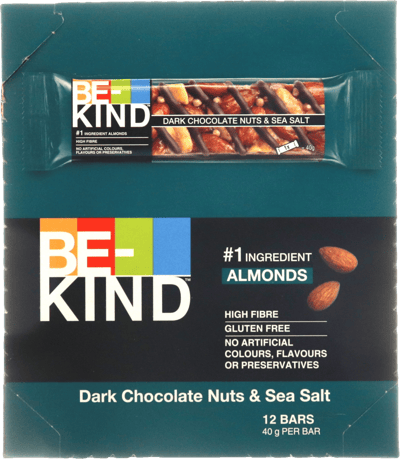 Be-Kind ™ Nuci de ciocolată neagră și sare de mare 40g