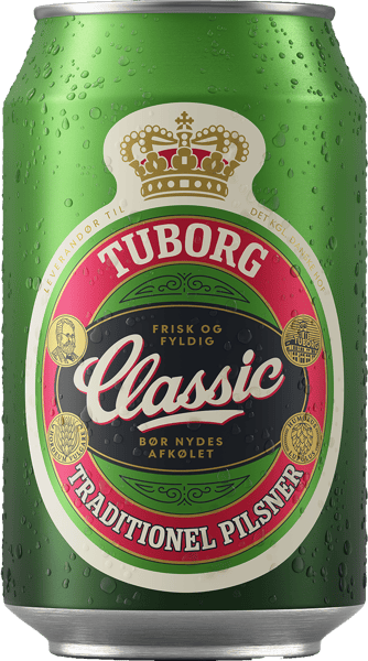 Tuborg Classic Pilsner - 46% øl 24x33cl dåse