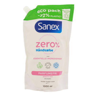 Sanex Zero % Flyd Håndsæbe 1000 ml reumplere