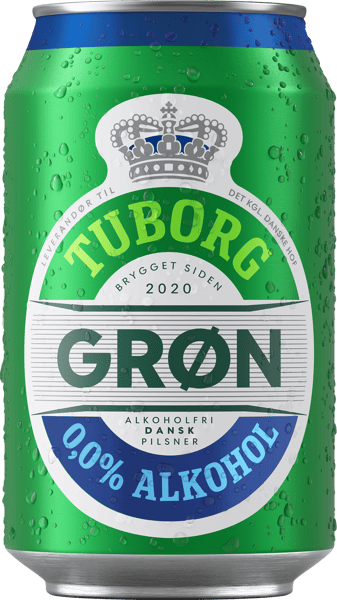 Grøn Tuborg 00% Pilsner - Alkoholfri øl 24x33cl dåse
