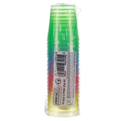Farvede Shots Glas 30ml 20 STK