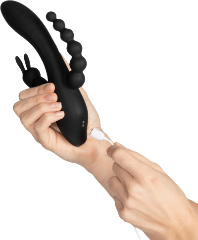 Vibrador de conejo Opladelig de Triple Triple Fun pecaminoso