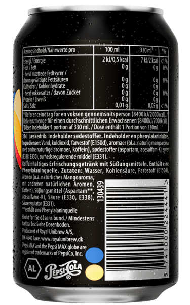 Pepsi Max Mango 24x033l