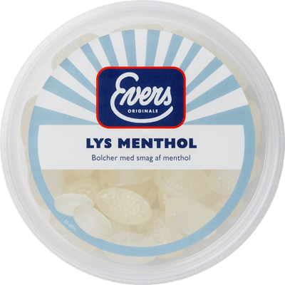 Evers Lys mentolo 180G Bøtte