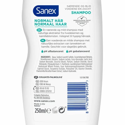 Sanex Shampoo Normalt Hår 250 ml