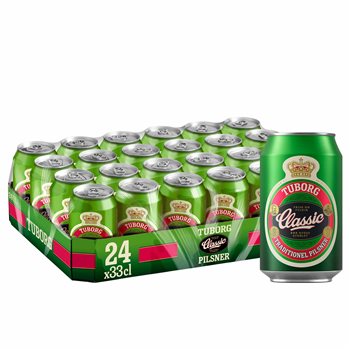 Tuborg Classic Pilsner - 4,6% Bier, 24x33cl Can