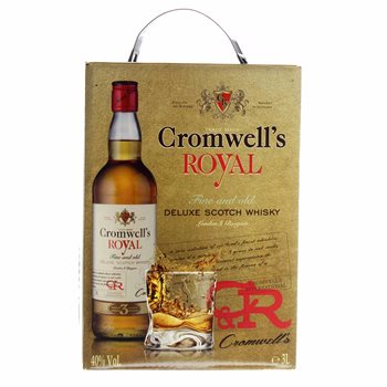 Bolsa de whisky escocés de Cromwell en caja 40% 3.0 l.