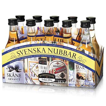 Svenska nubbar Reimersholms 39% 10x50 ml.