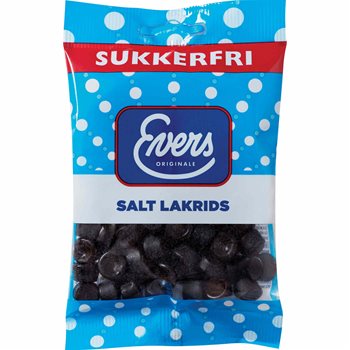 Evers sukkerfri salt lakris 70 g.