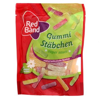 Rote Band Gummi Stäbchen Super Sauer 200g