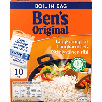 Rice a grana lungo originale di Ben in sacca da cucina 500G